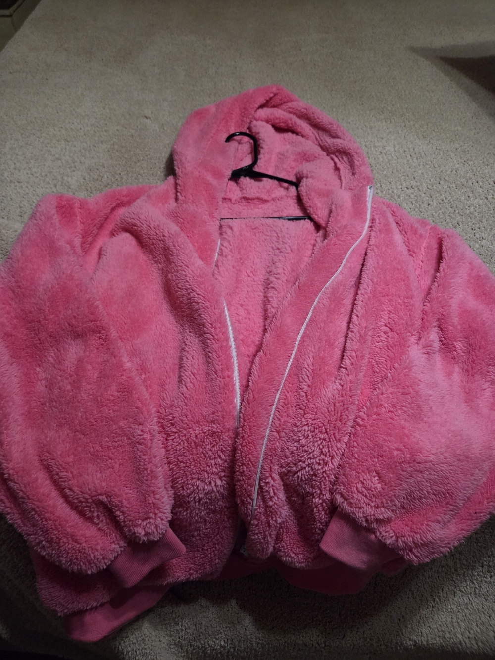 Plush Hooded Jacket in Pink